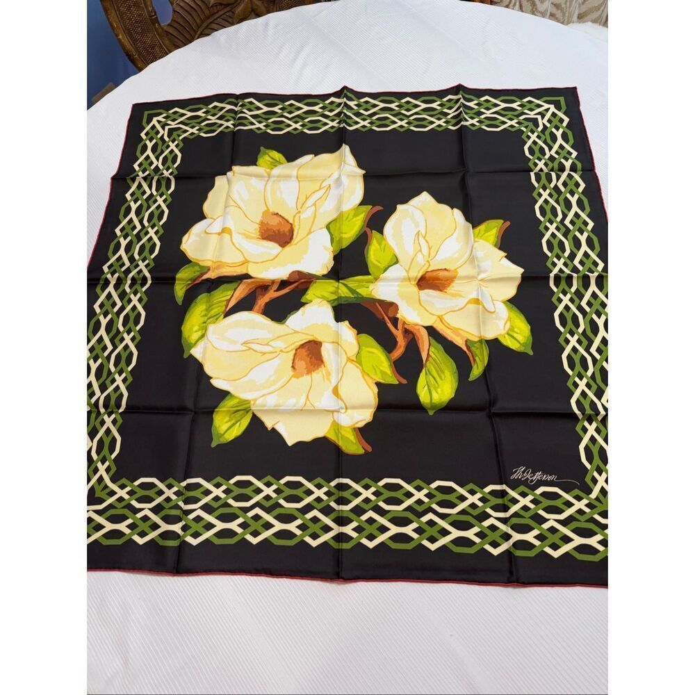 The Jefferson Monticello Floral Reversible Silk Scarf